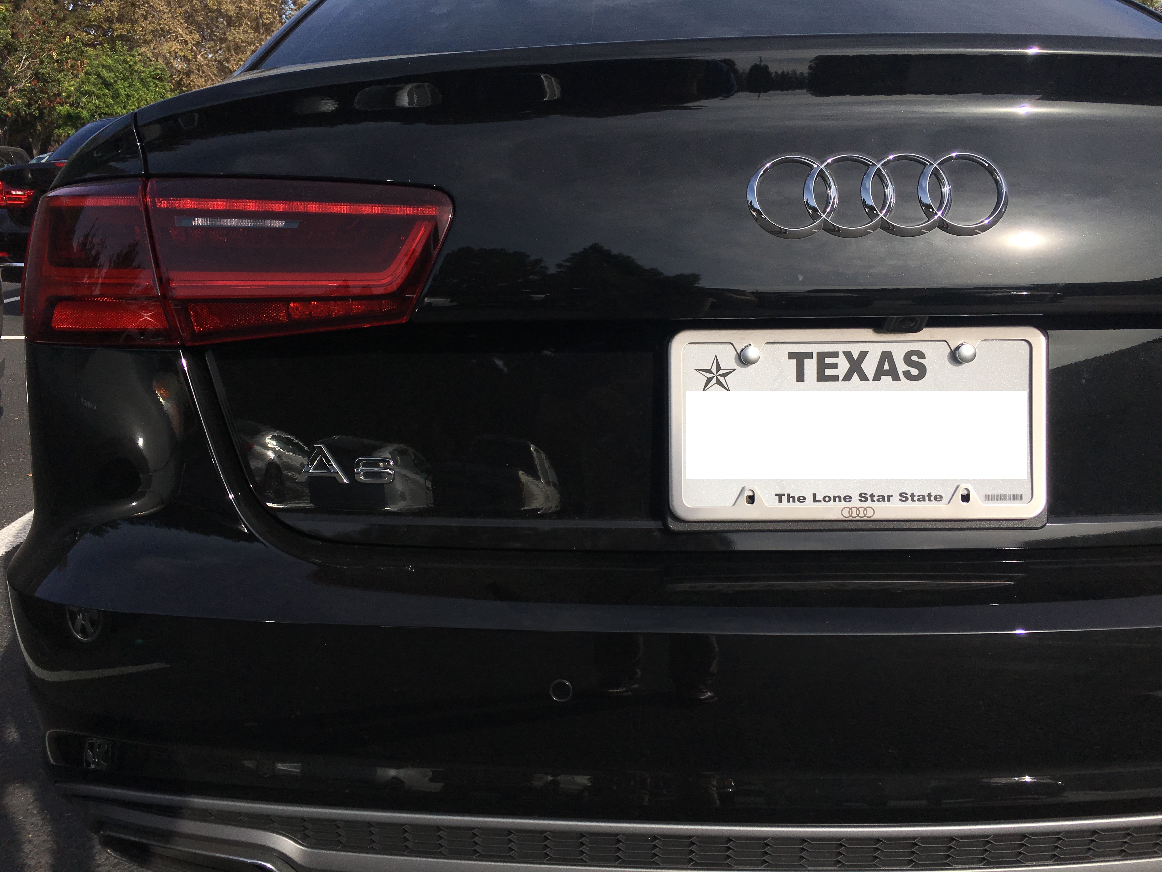 Audi chrome license on sale plate frame