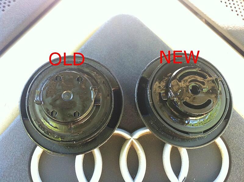 Difference between old and new oil caps; Oil Leak prevent-wmtqf.jpg