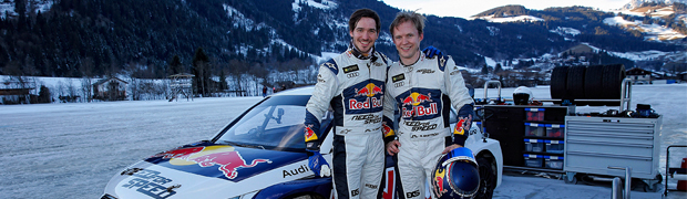 Audi driver Ekström takes Neureuther for a ride  on ice