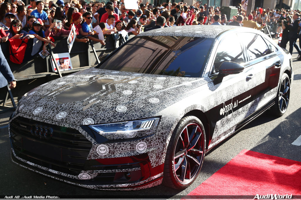 Audi A8 in disguise as surprise guest at the world premiere of ‘Spider-Man: Homecoming’