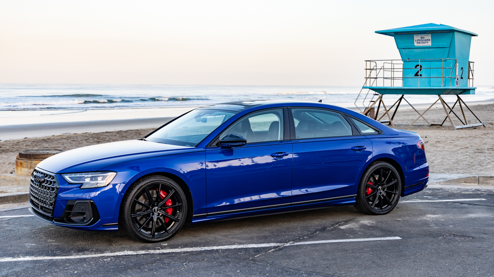 Audi S8 at the beach